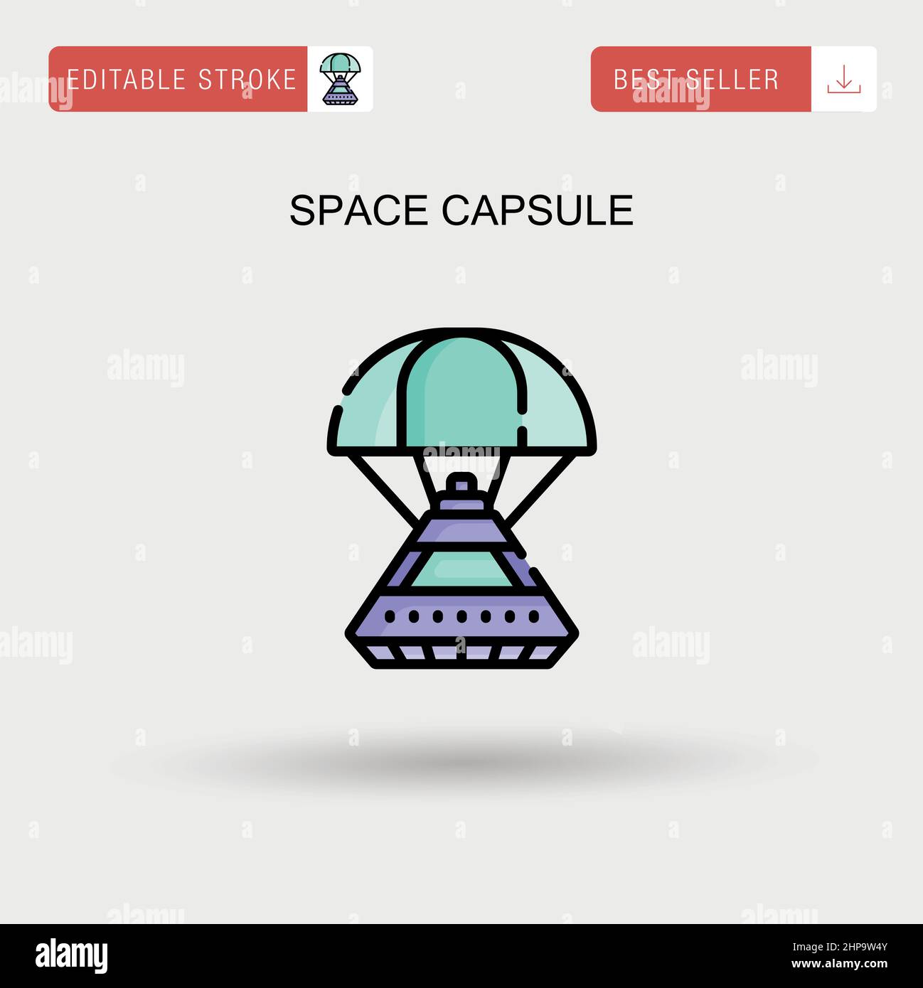 Space capsule Simple vector icon. Stock Vector