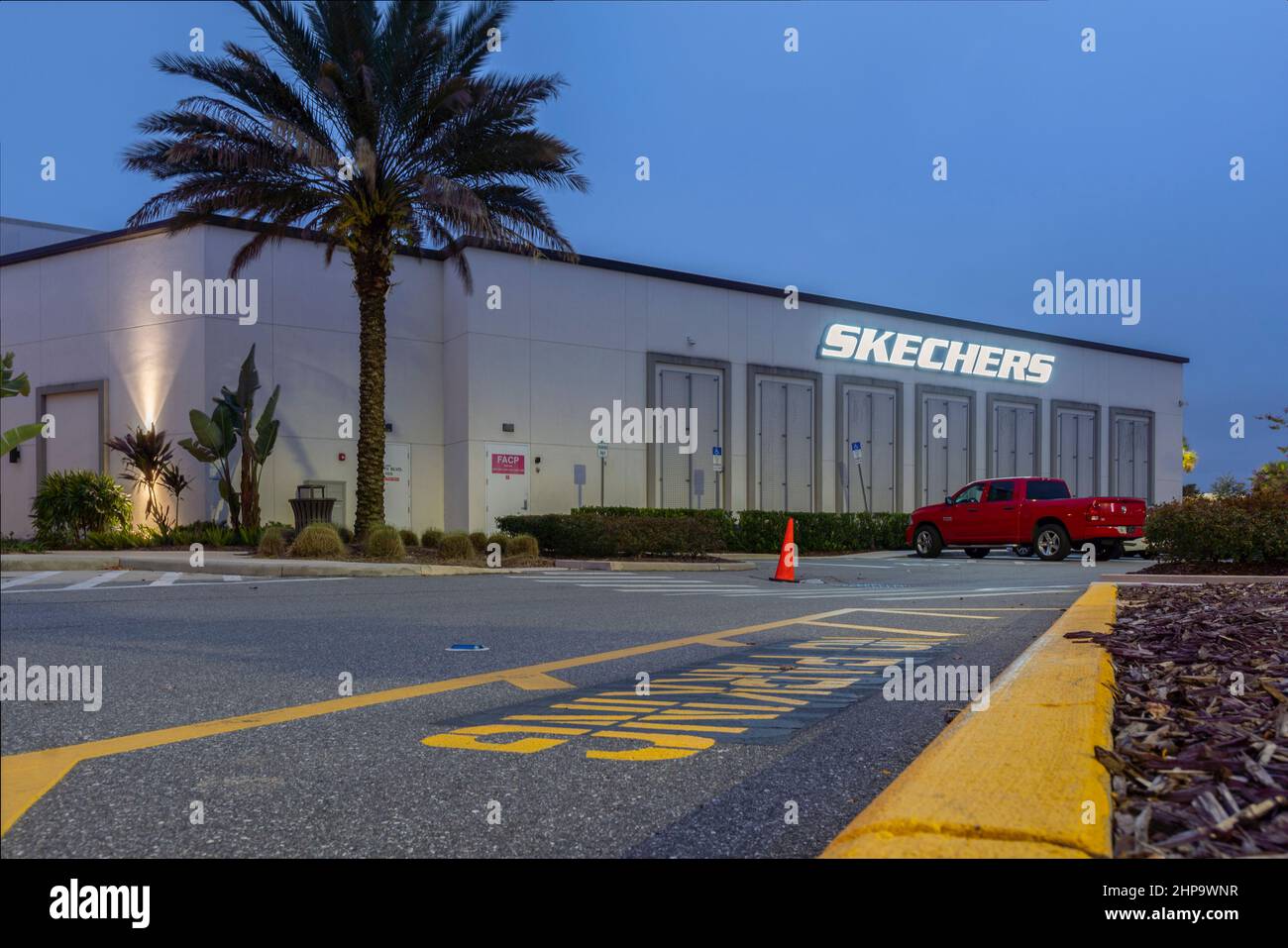 Kissimmee, Florida - February 6, 2022: Horizontal Night Wide View of the  Unloading Gates of Skechers Building Exterior Stock Photo - Alamy