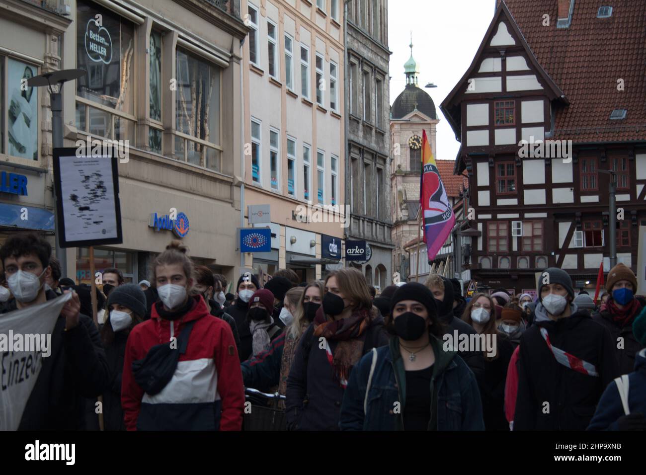 Protests were held across Germany on Saturday. The protesters chanted various slogans against racism. They lit candles and offered flowers in the name of the deceased. Two years ago today, nine people were killed in a racially motivated attack in Hanau. (Photo by Tubal Sapkota/Pacific Press) Credit: Pacific Press Media Production Corp./Alamy Live News Stock Photo