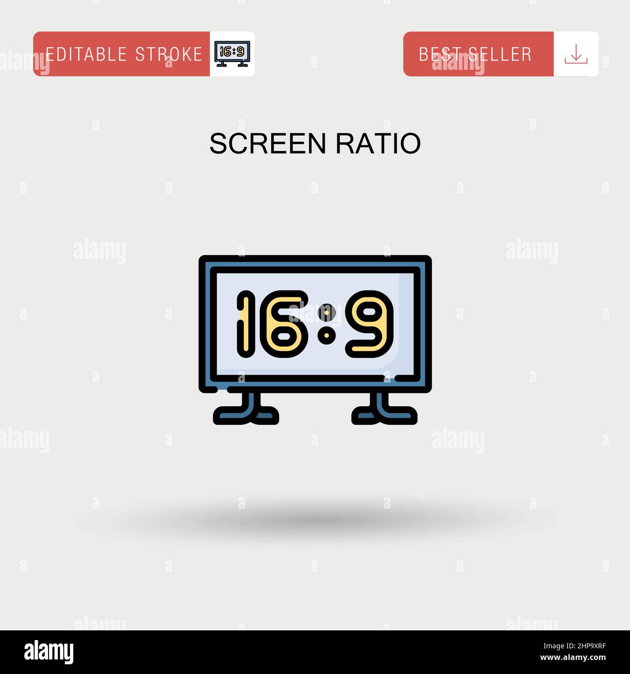 Screen ratio Simple vector icon. Stock Vector