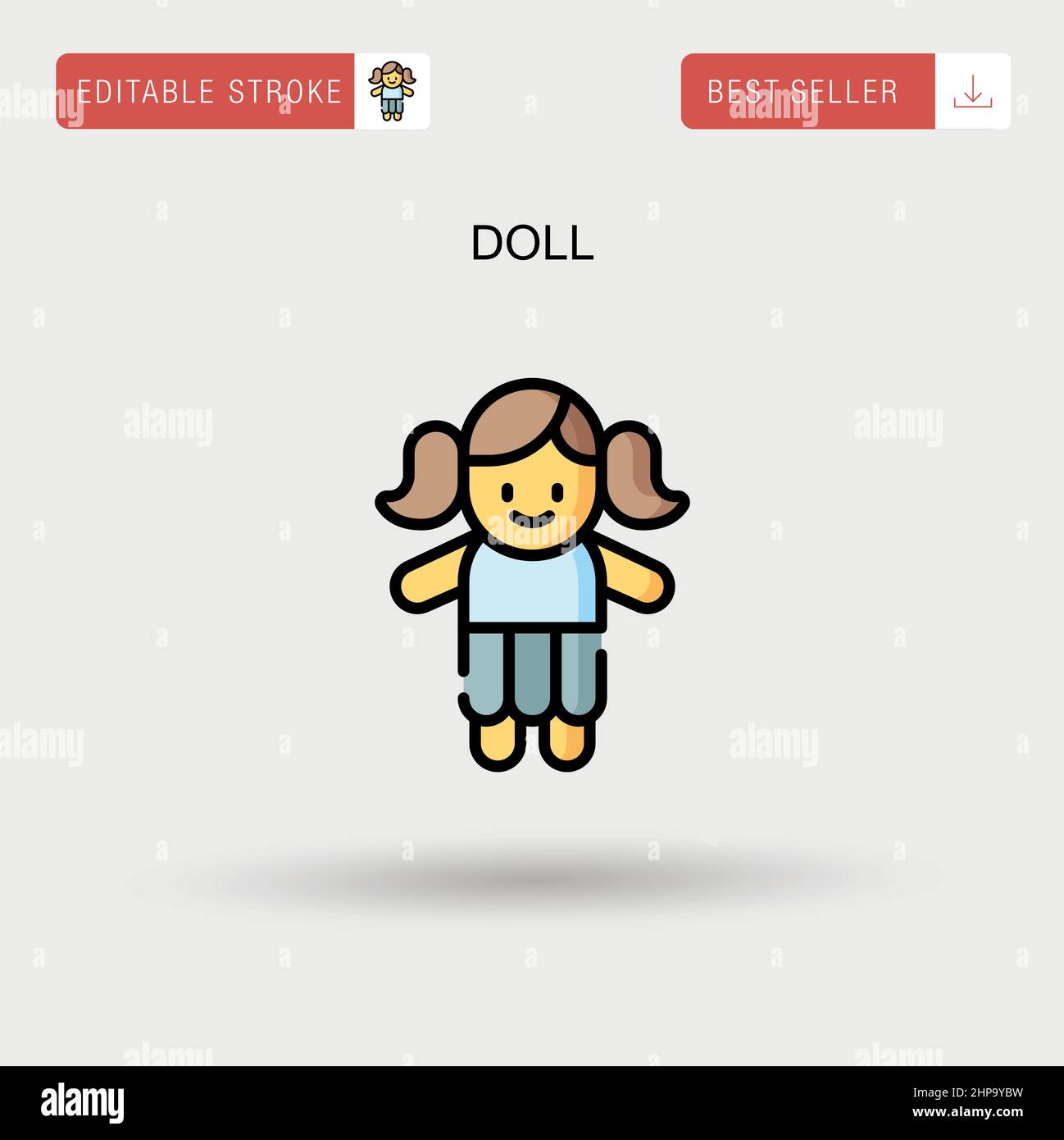 Doll Simple vector icon. Stock Vector