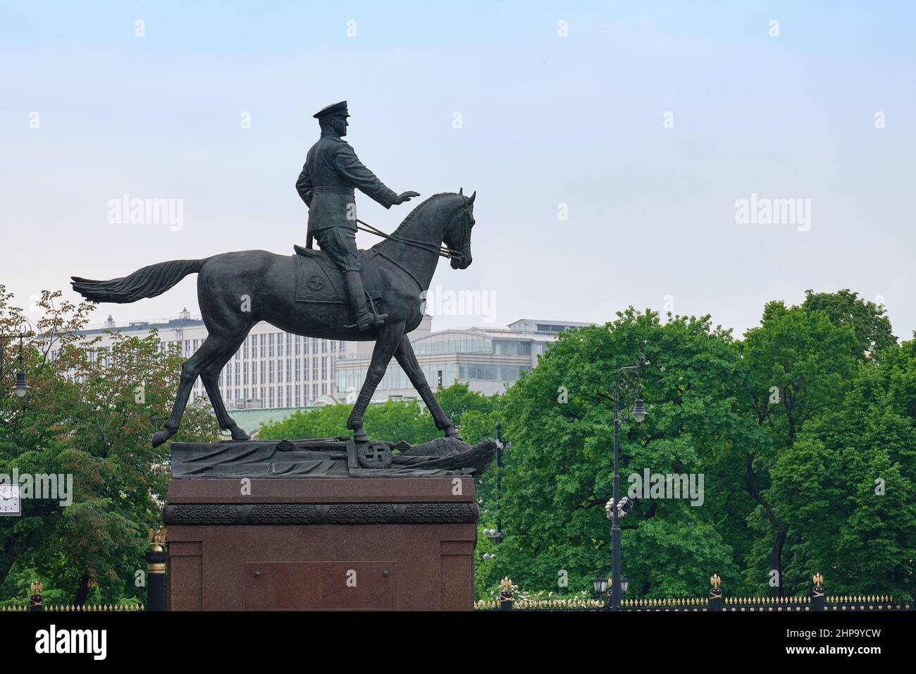 Monument to Dmitry Donskoy near the Kremlin wall in Moscow Stock Photo
