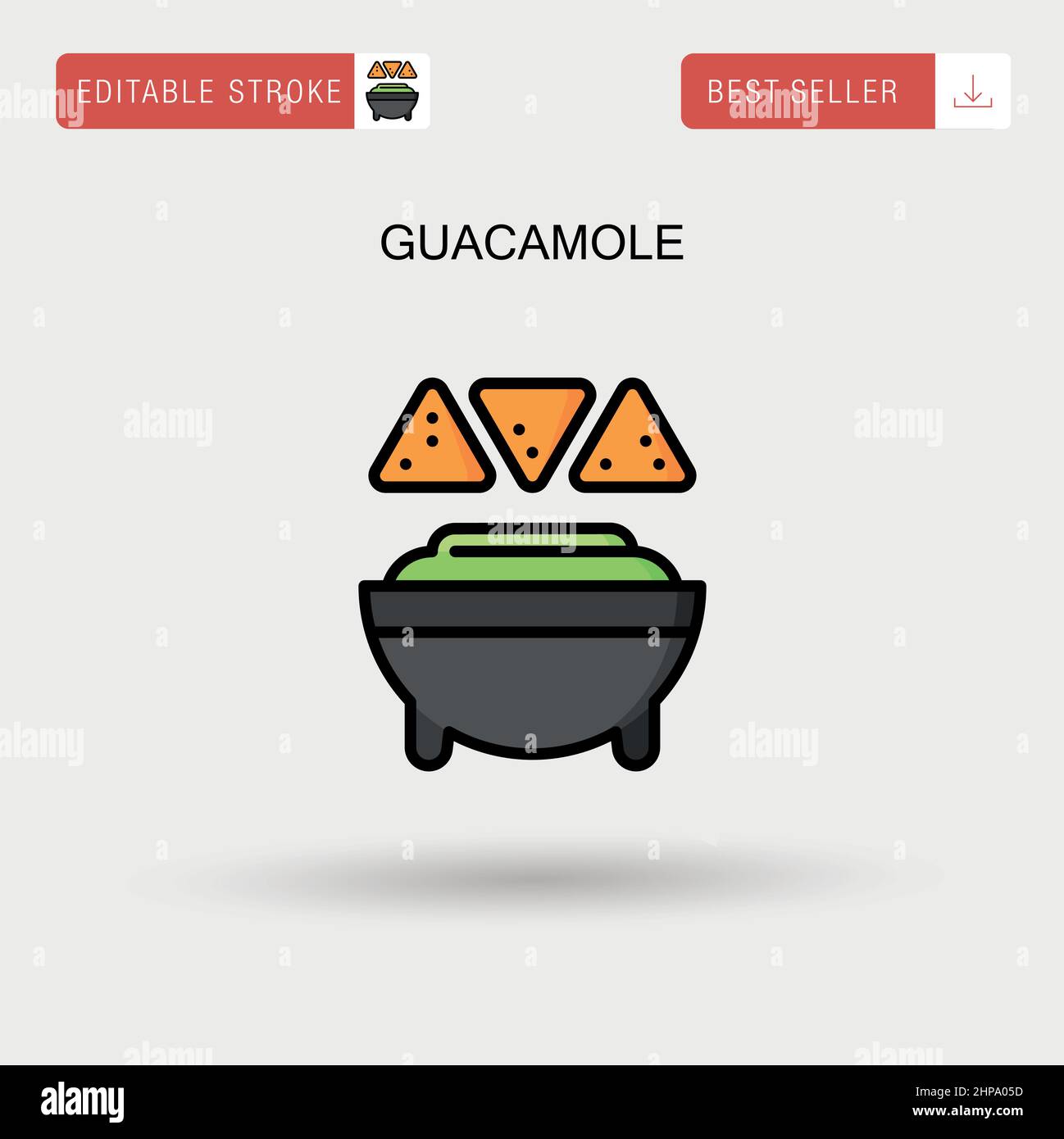 Guacamole Simple vector icon. Stock Vector