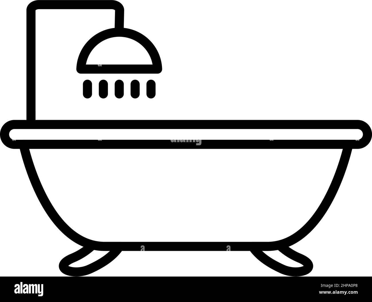 Bathtub. Bath line icon, vector illustration Stock Vector Image & Art ...
