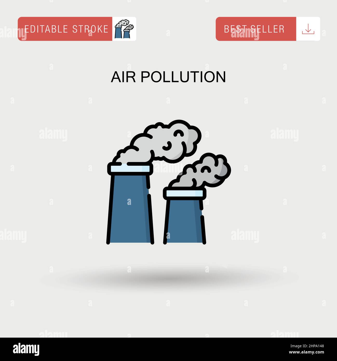 Air pollution Simple vector icon. Stock Vector