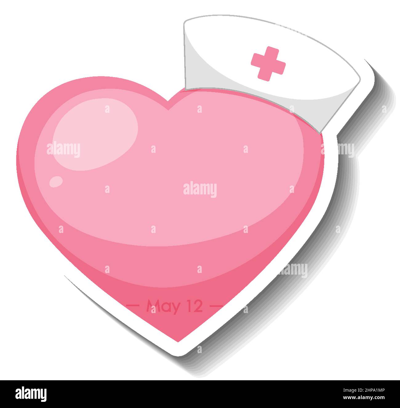 https://c8.alamy.com/comp/2HPA1MP/pink-gradient-heart-with-nursing-cap-illustration-2HPA1MP.jpg