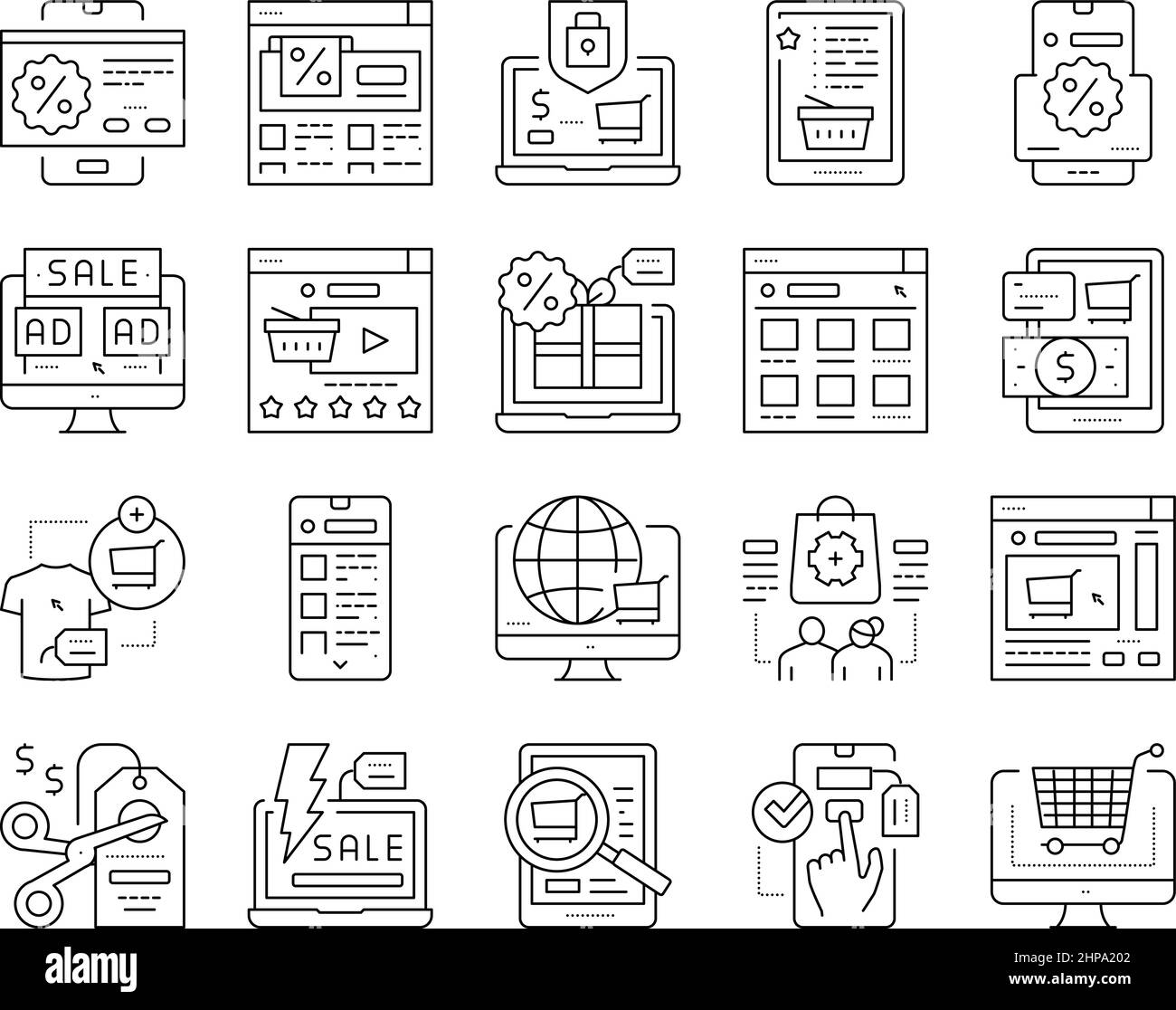 Ecommerce And Online Shopping Icons Set Vector Stock Vector Image & Art ...