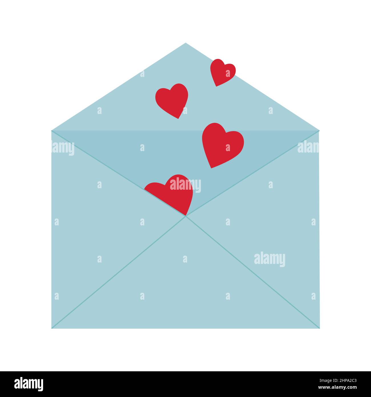 Love letters in an envelope, vector illustration in a modern design in