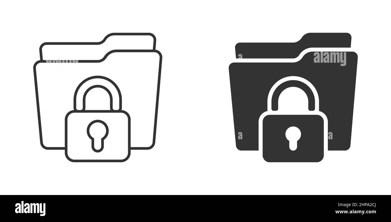 Files folder permission icon in flat style. Document access vector