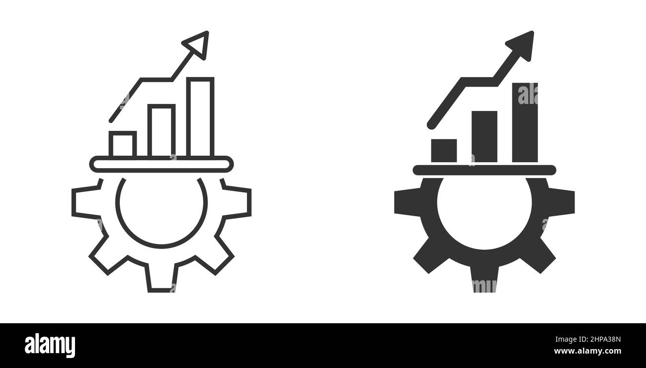 Productivity icon in flat style. Process strategy vector illustration ...