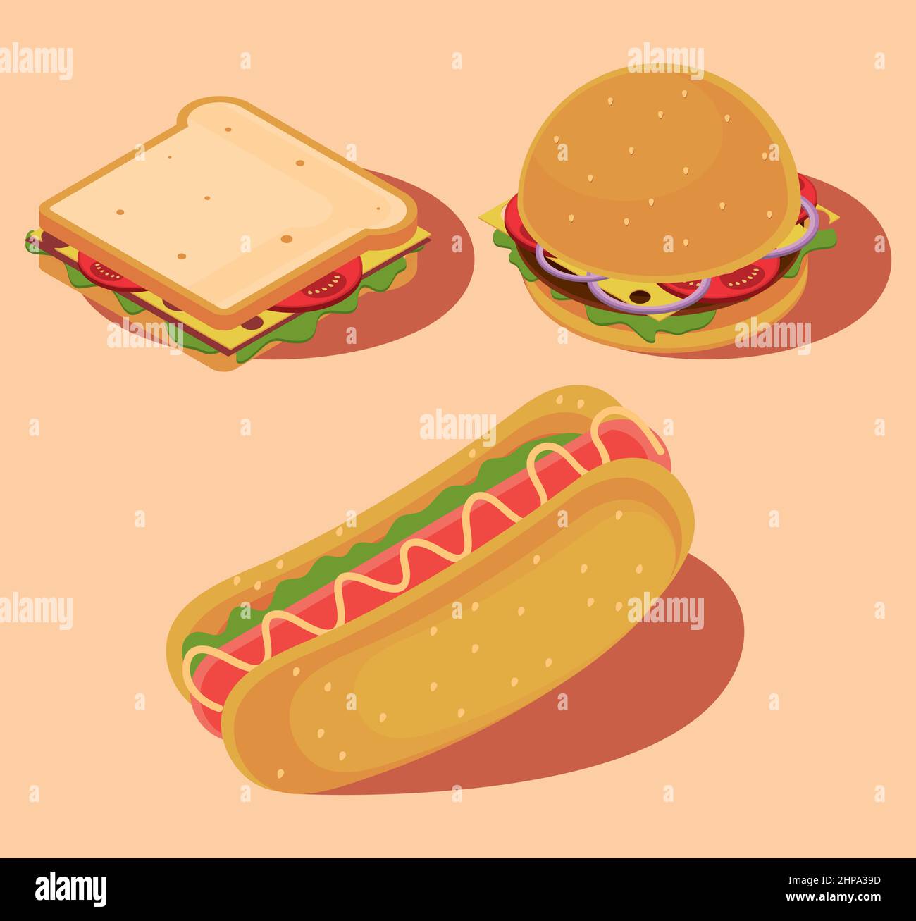 icons fast food isometric Stock Vector Image & Art - Alamy