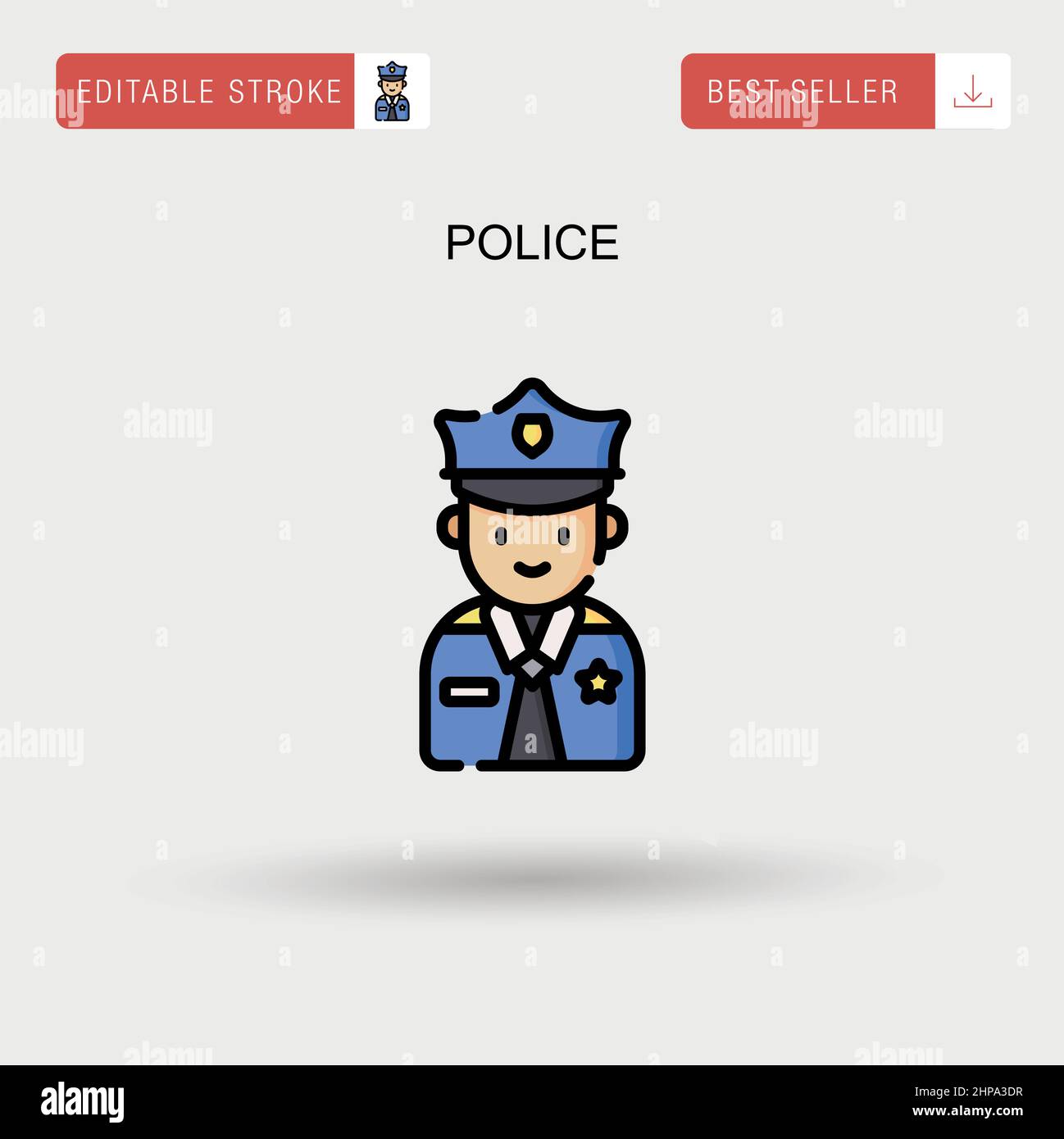 Police Simple vector icon. Stock Vector