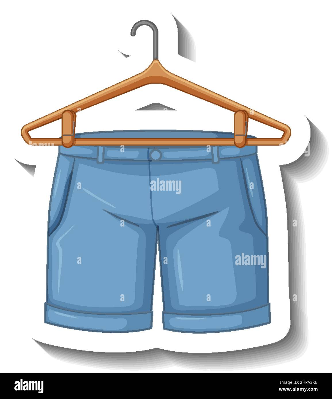 Cartoon denim shorts with coathanger illustration Stock Vector Image
