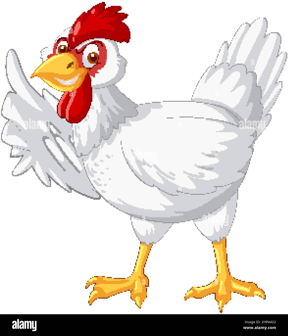 Chicken finger gestures pointing cartoon character illustration Stock