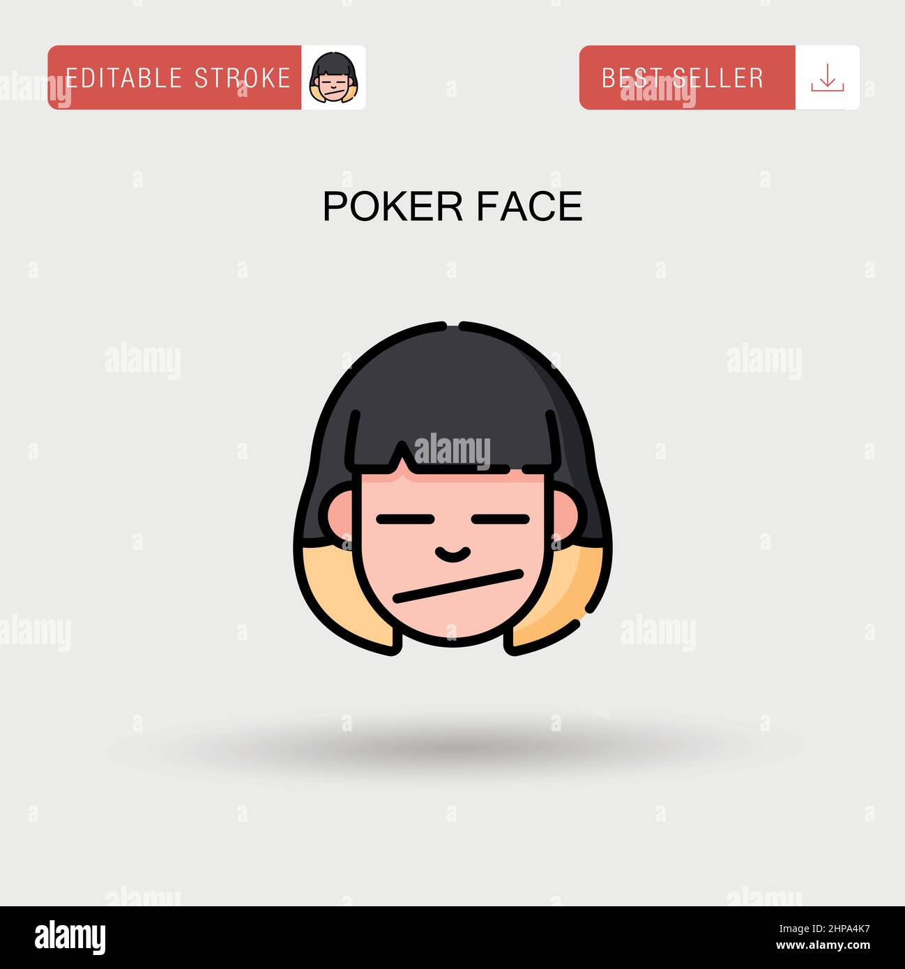 Poker face Simple vector icon. Stock Vector