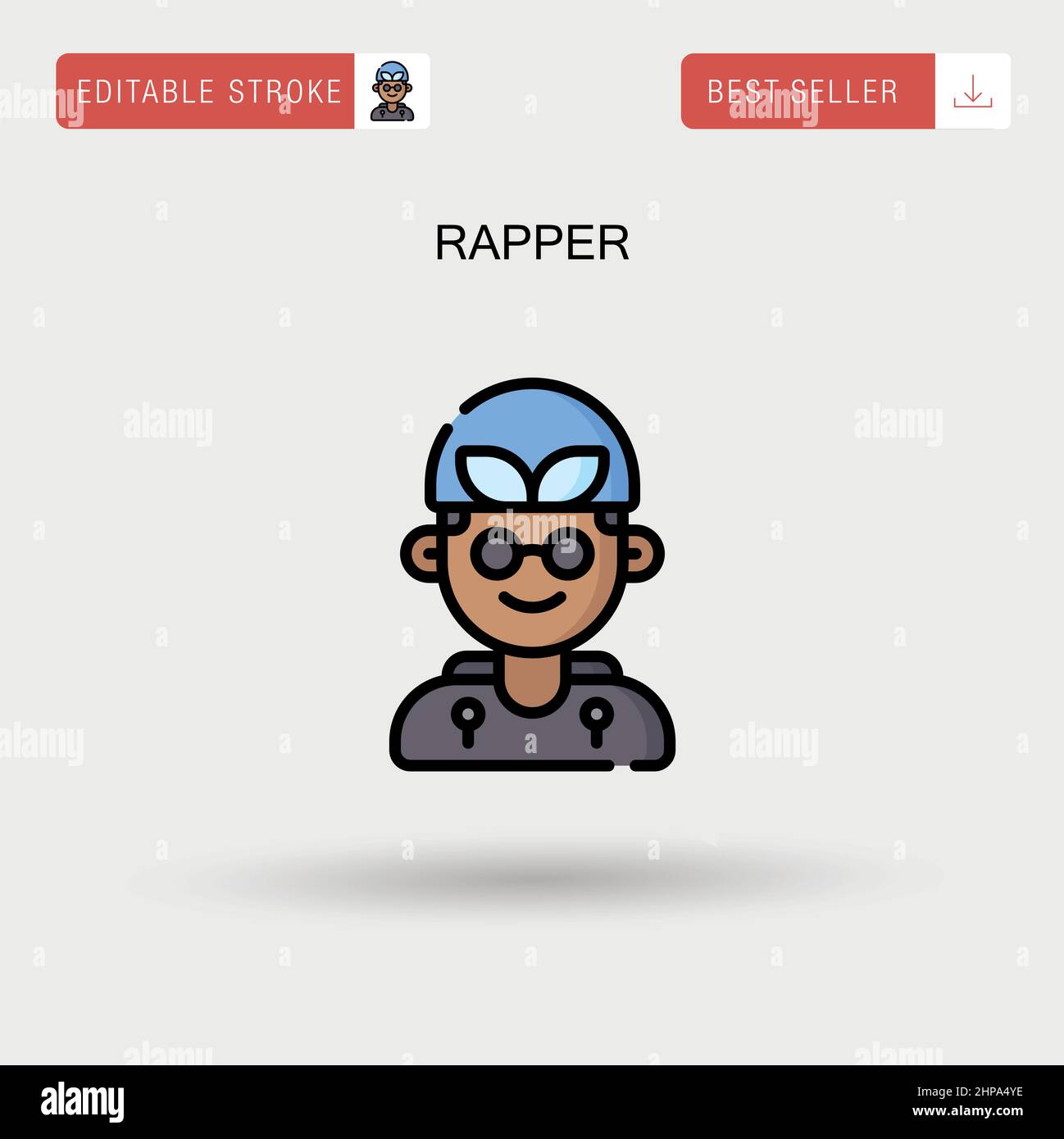 Rapper Simple vector icon. Stock Vector