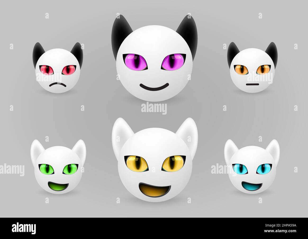 emotions pashka bot set collection Stock Vector