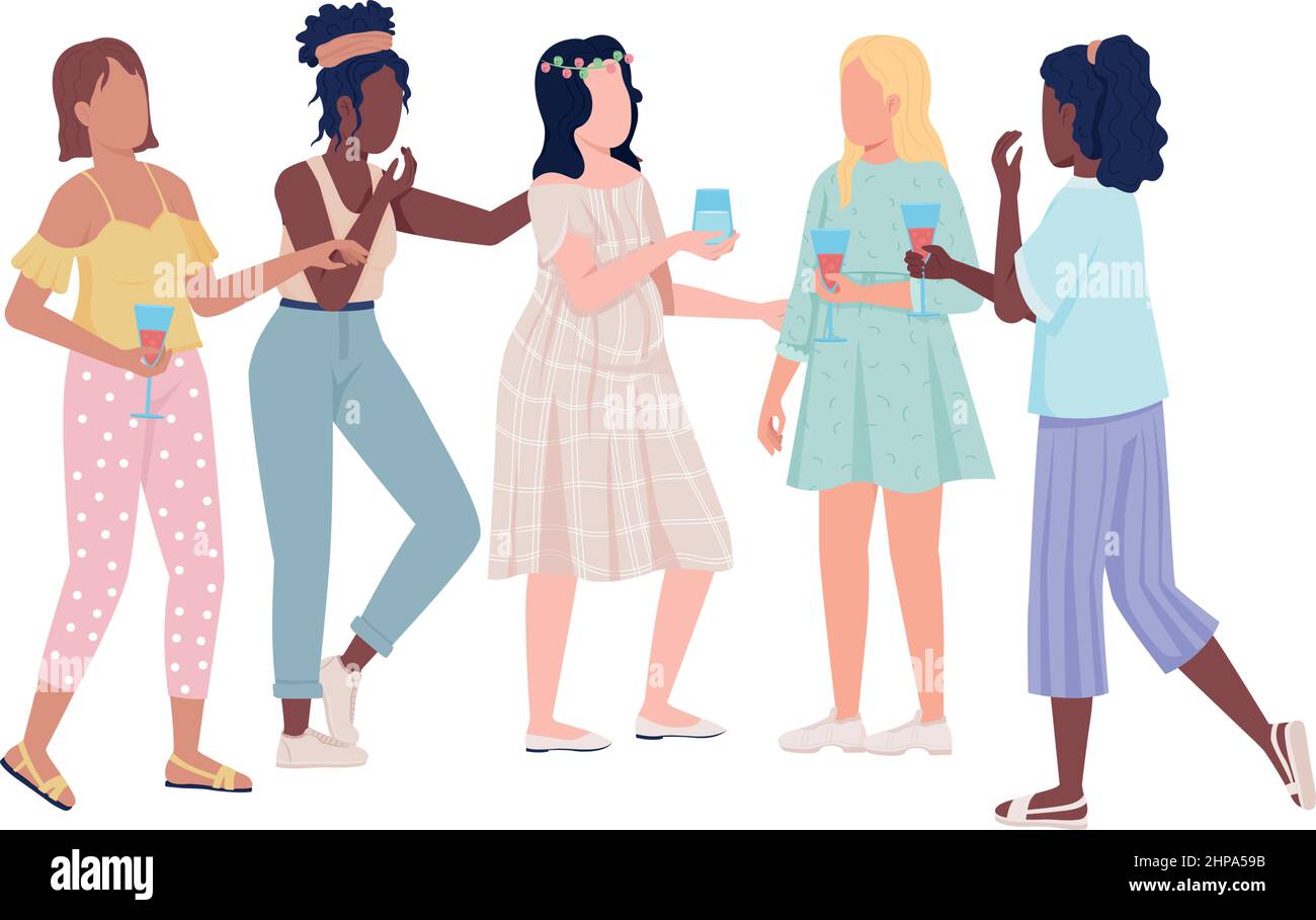 Friends talking and having fun semi flat color vector characters Stock ...
