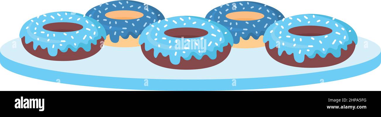 Donuts with decorations semi flat color vector object Stock Vector