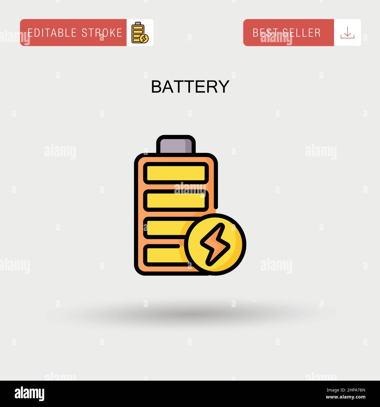 Battery Simple vector icon. Stock Vector