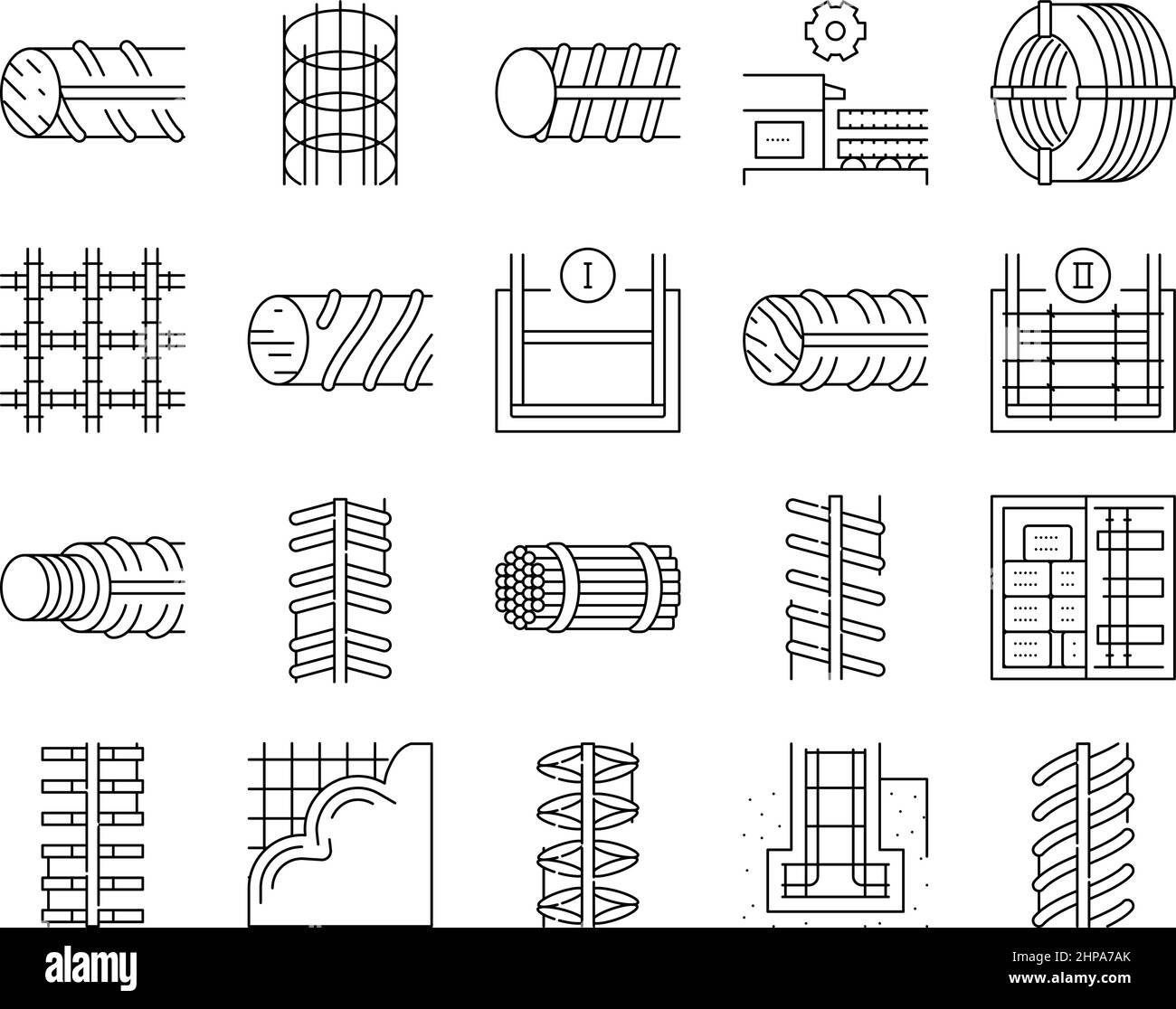 Rebar Construction Collection Icons Set Vector Stock Vector Image & Art