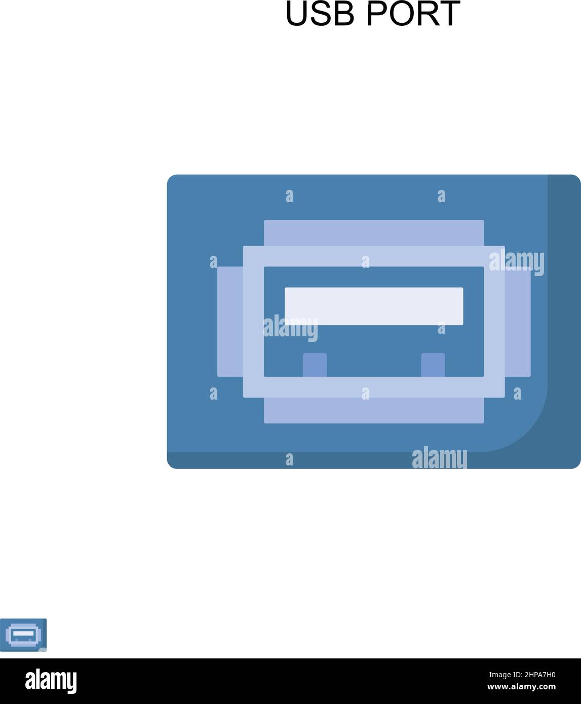 Usb port Simple vector icon. Illustration symbol design template for web mobile UI element. Stock Vector