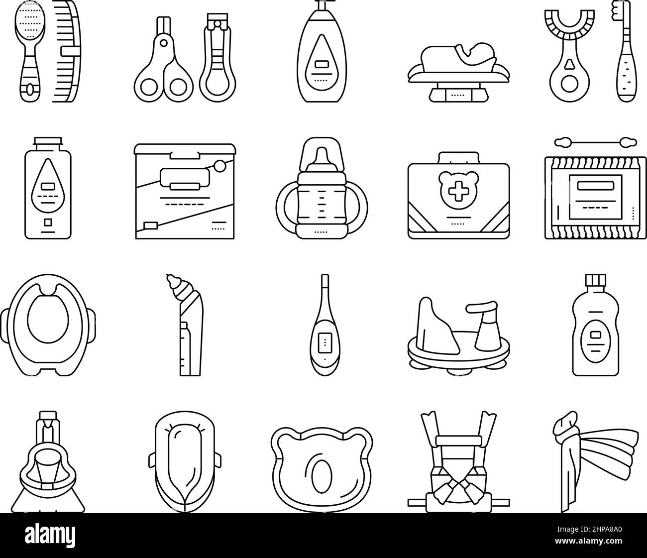 Baby Accessories And Equipment Icons Set Vector Stock Vector Image