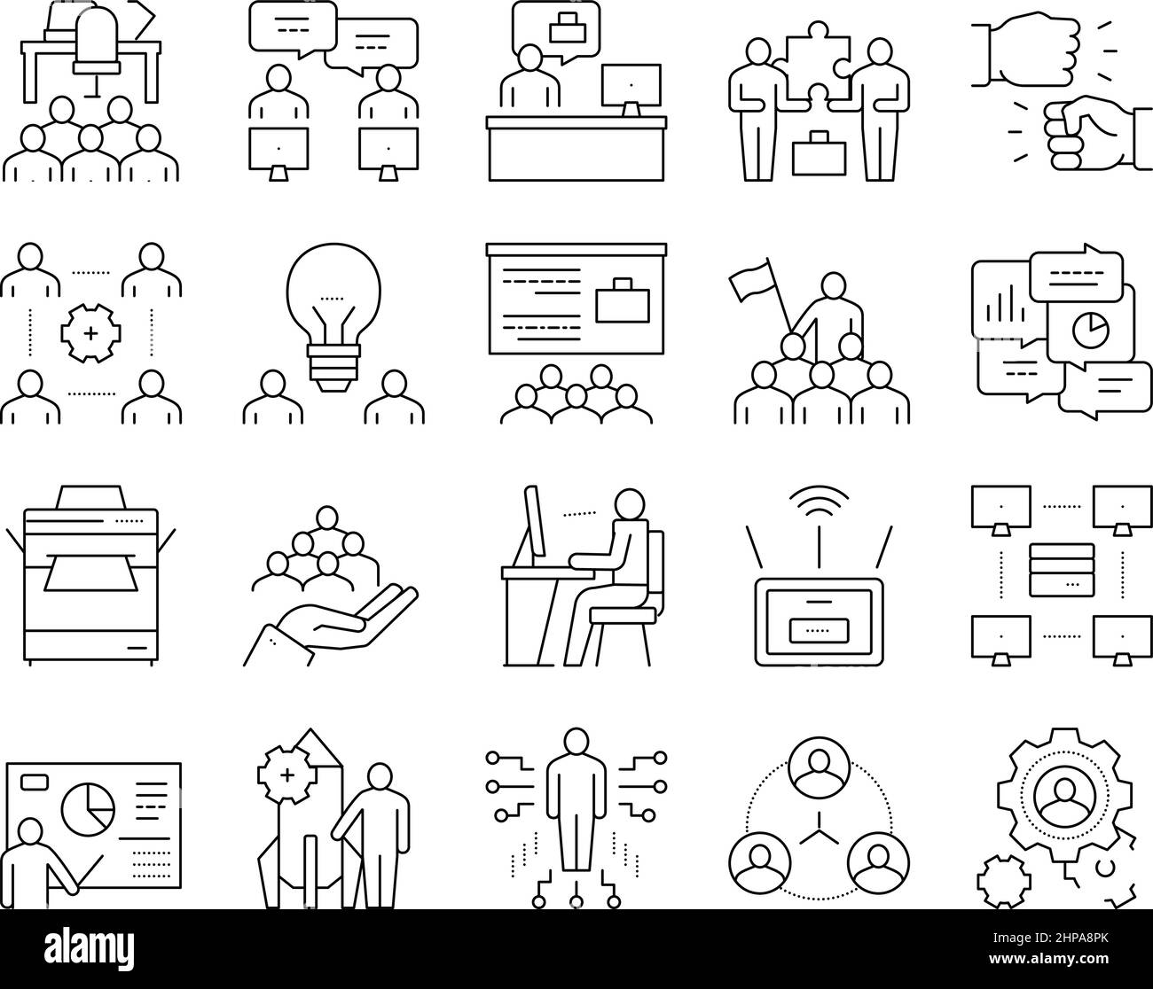 Coworking Service Collection Icons Set Vector Stock Vector Image & Art ...