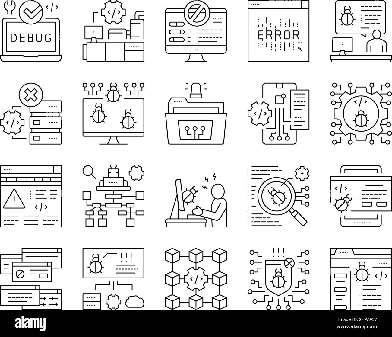 Debugging vector Black and White Stock Photos & Images - Alamy