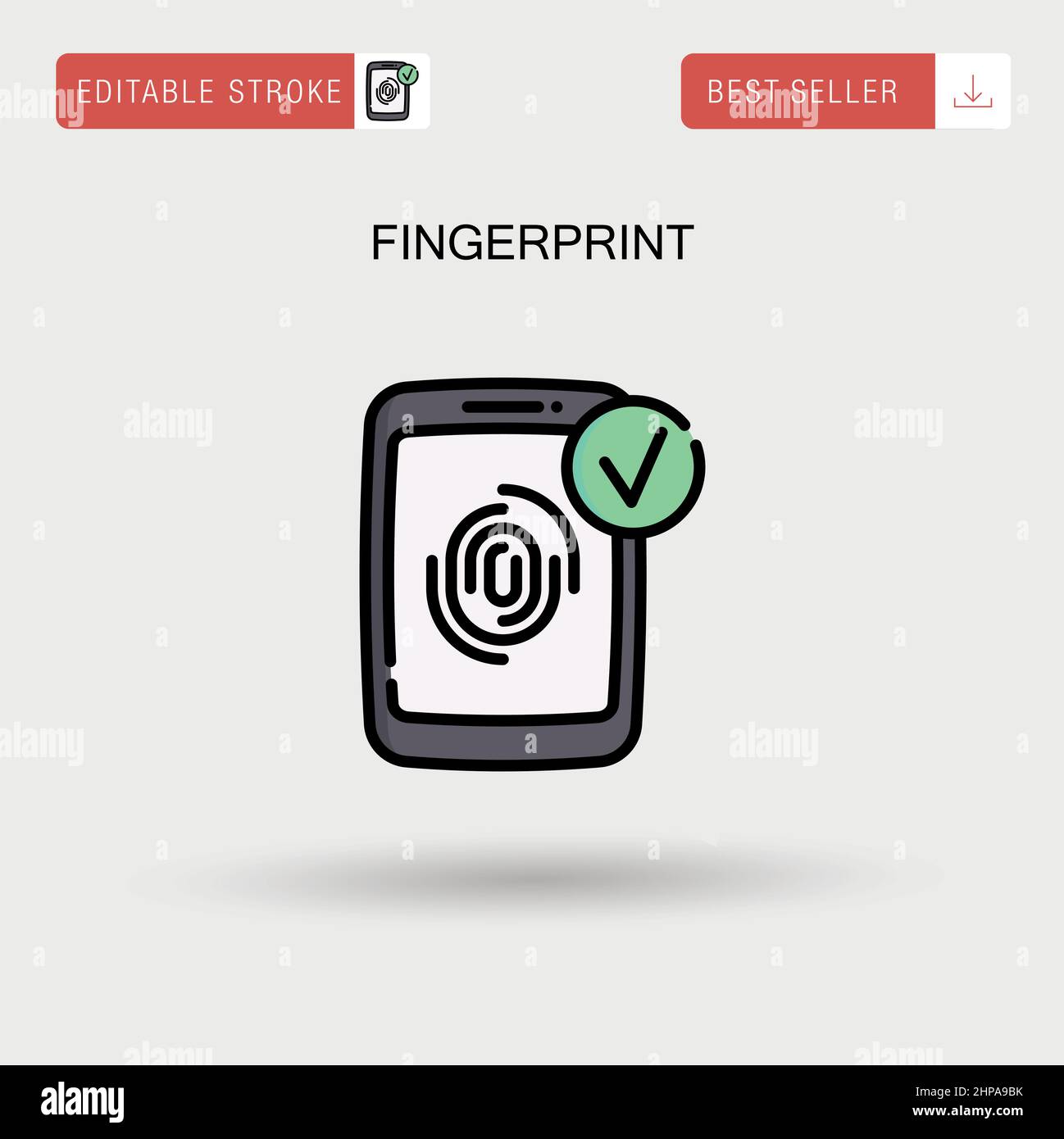 Fingerprint Simple vector icon. Stock Vector