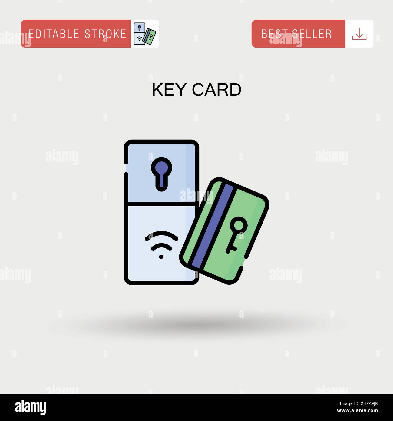 Key card Simple vector icon. Stock Vector