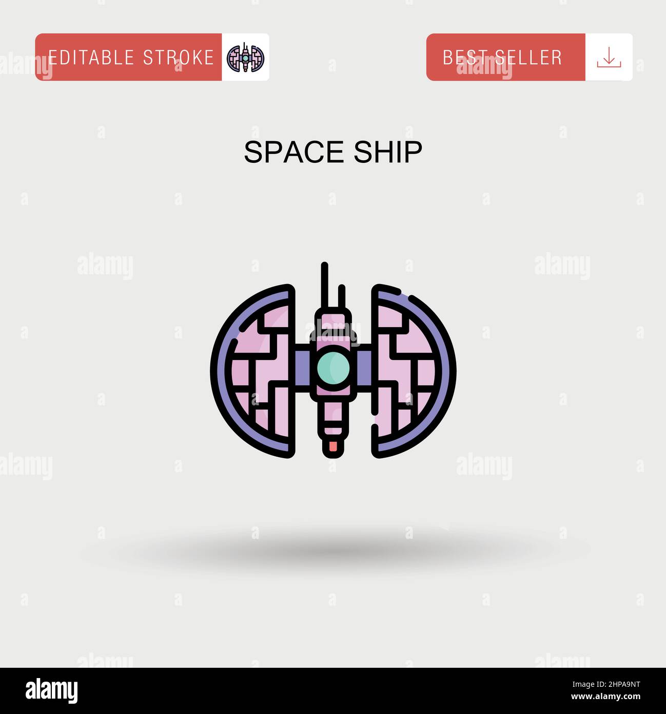 Space ship Simple vector icon. Stock Vector
