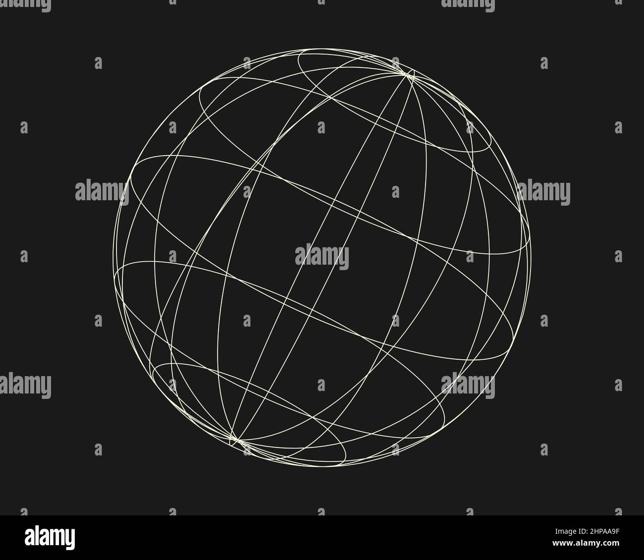 Cyber distorted shape, retro punk design element. Wireframe wave geometry shape on black background. Vector illustration Stock Vector