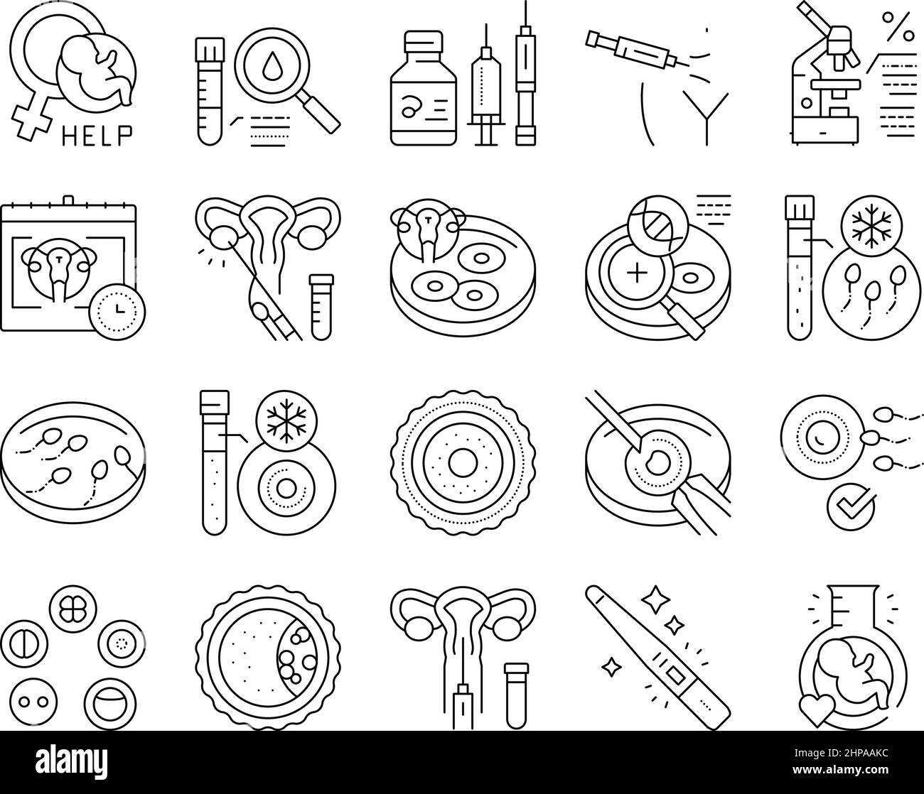 Fertilization Treat Collection Icons Set Vector Stock Vector Image ...