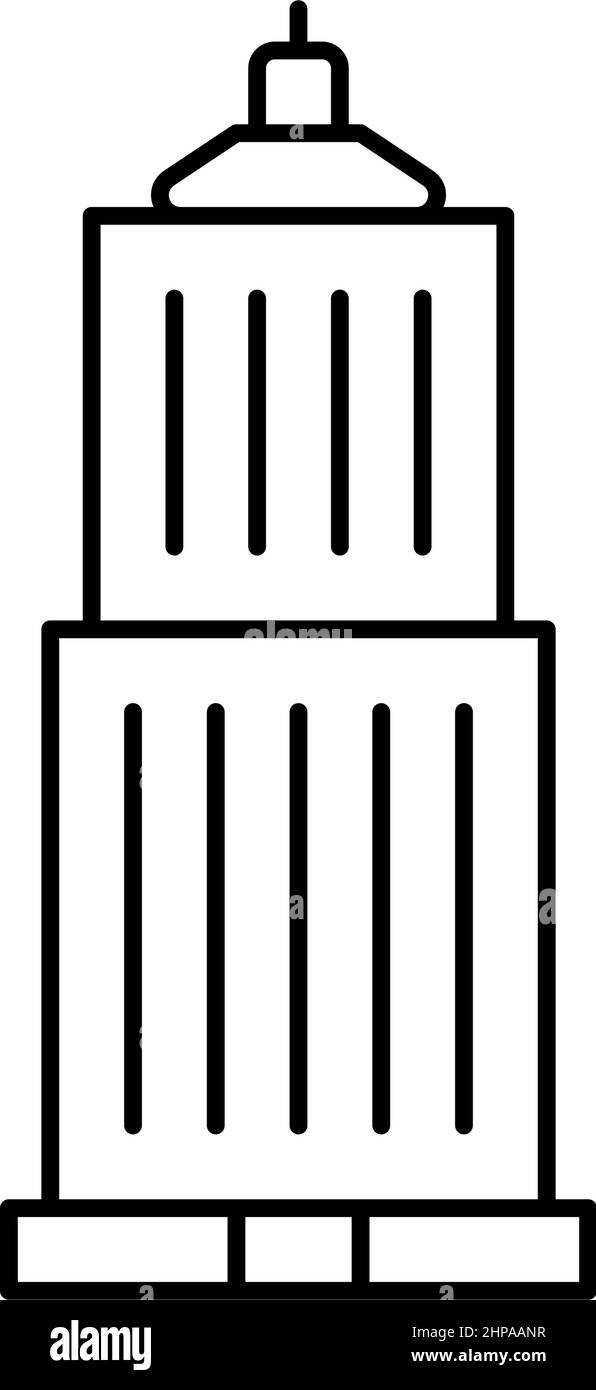 skyscraper business center building line icon vector illustration Stock ...