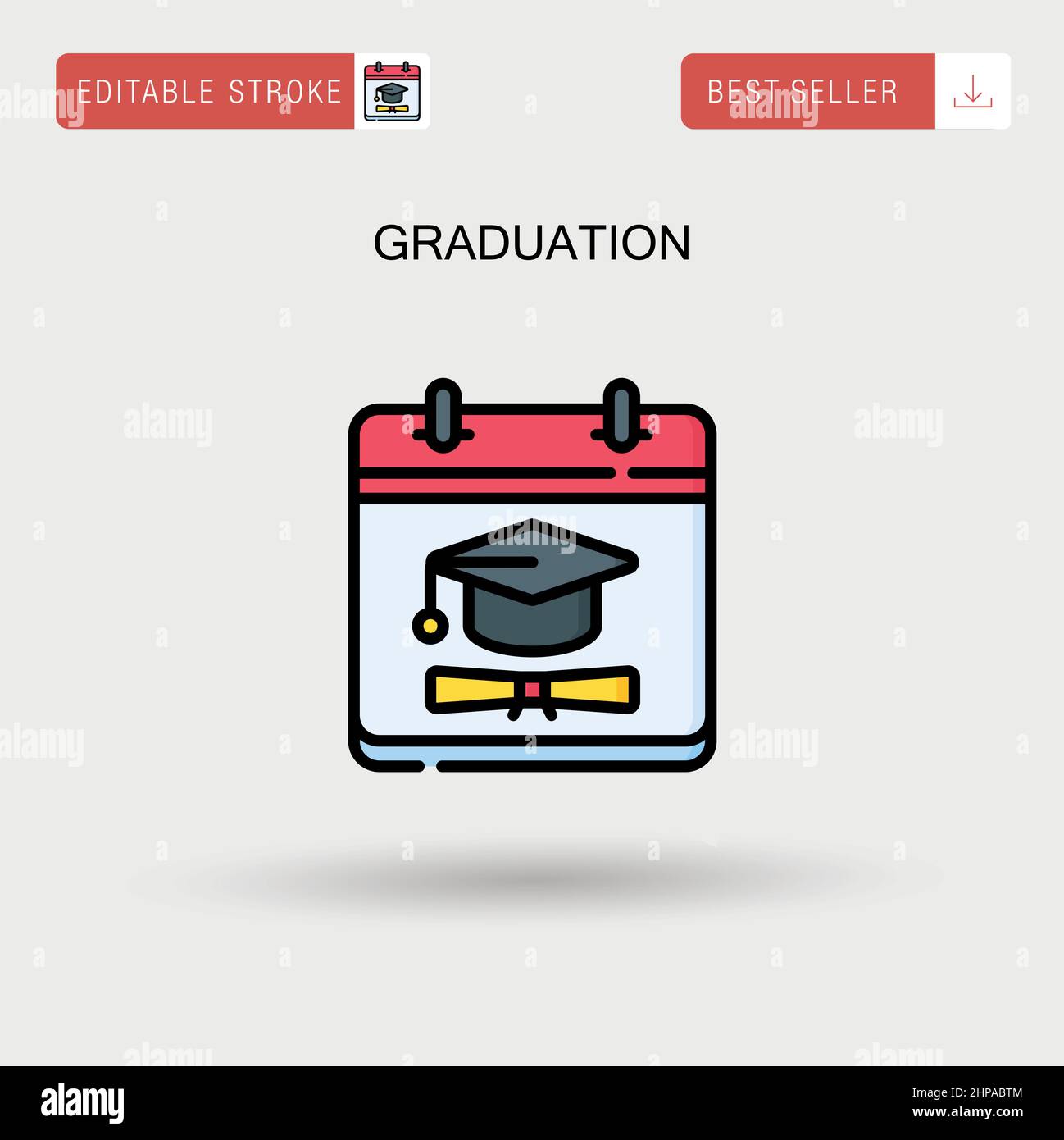 Graduation Simple vector icon. Stock Vector