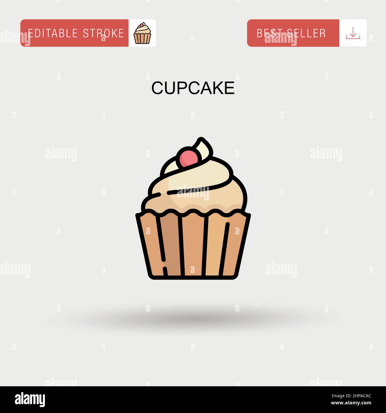 Frosted chocolate cupcakes Stock Vector Images - Alamy