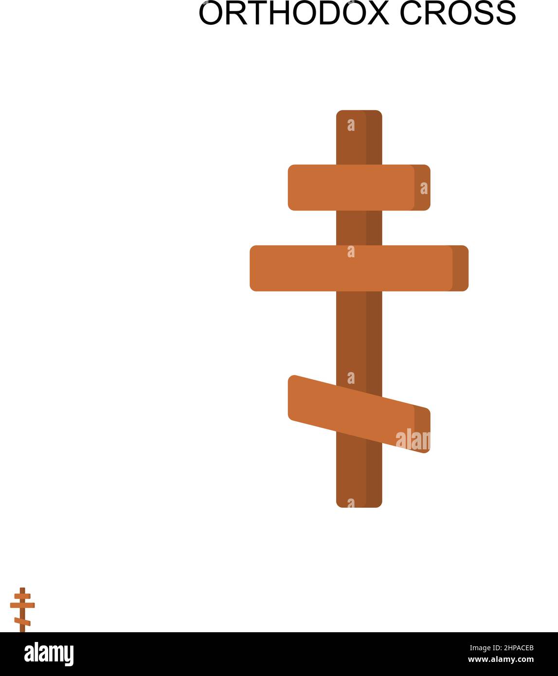 Orthodox cross Simple vector icon. Illustration symbol design template for web mobile UI element. Stock Vector