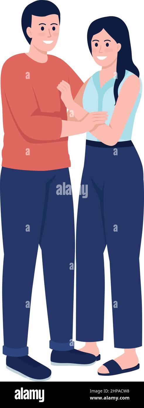 Happy couple semi flat color vector characters Stock Vector Image & Art ...