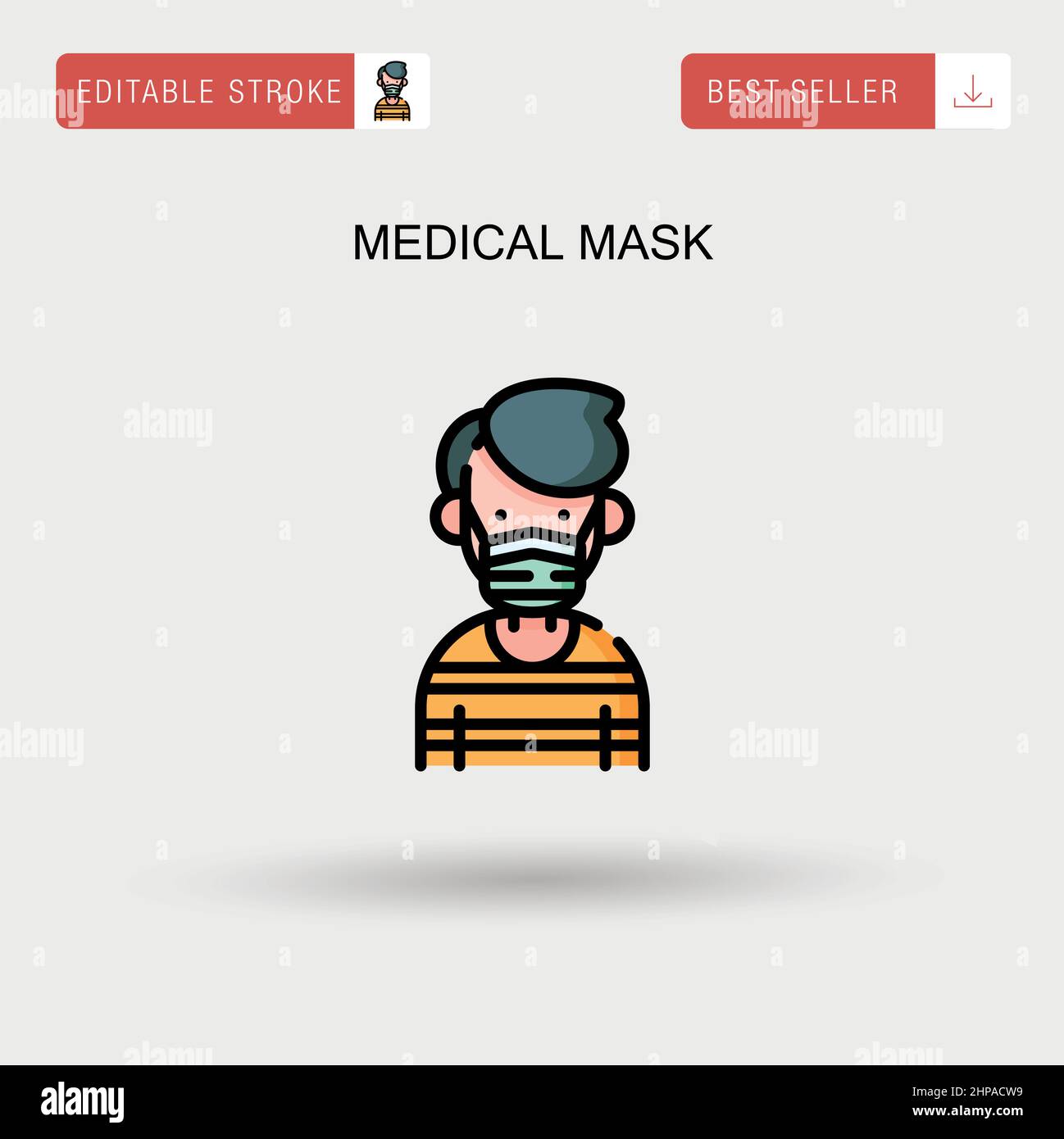Medical mask Simple vector icon Stock Vector Image & Art - Alamy