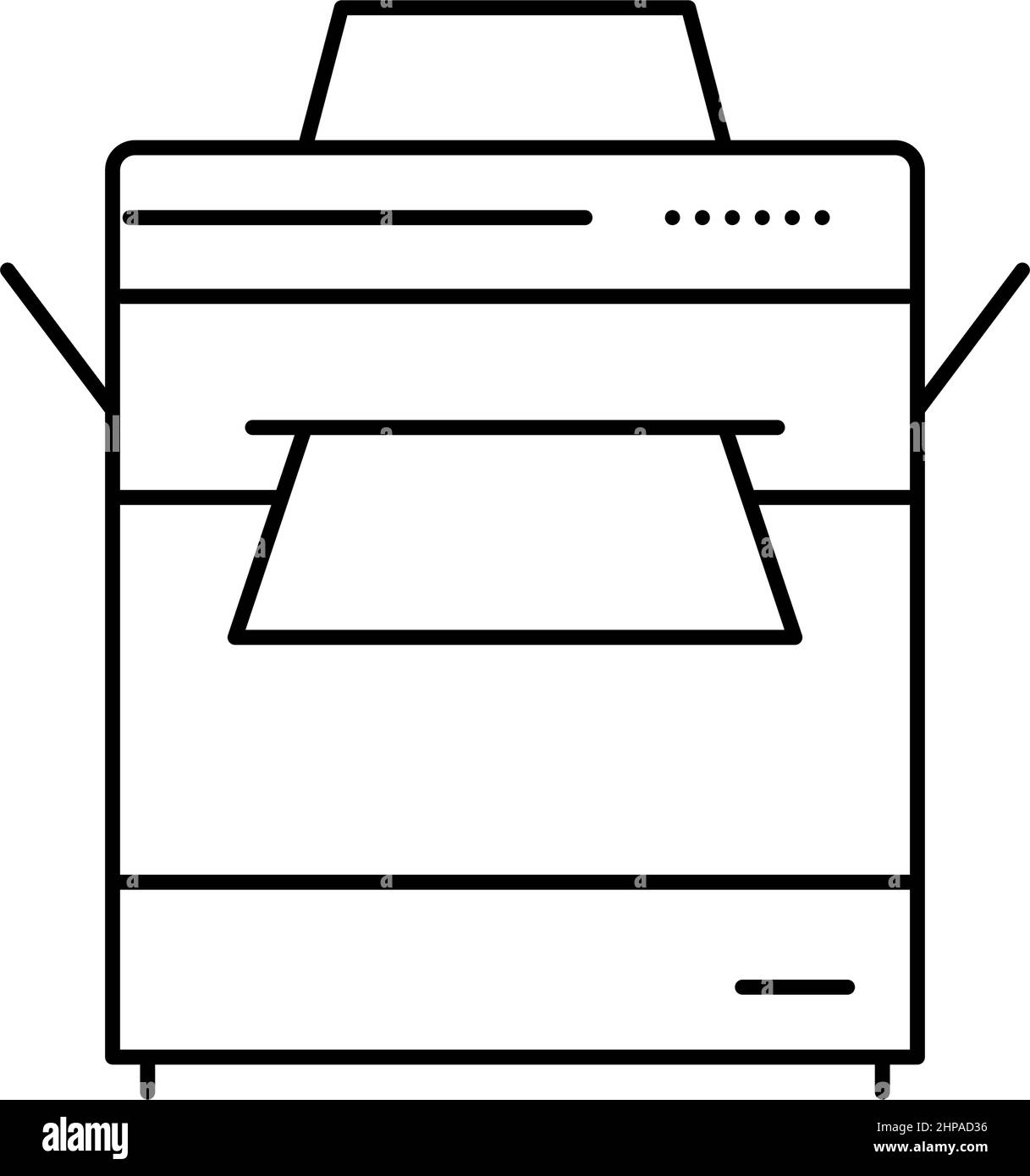 printer office device line icon vector illustration Stock Vector Image ...
