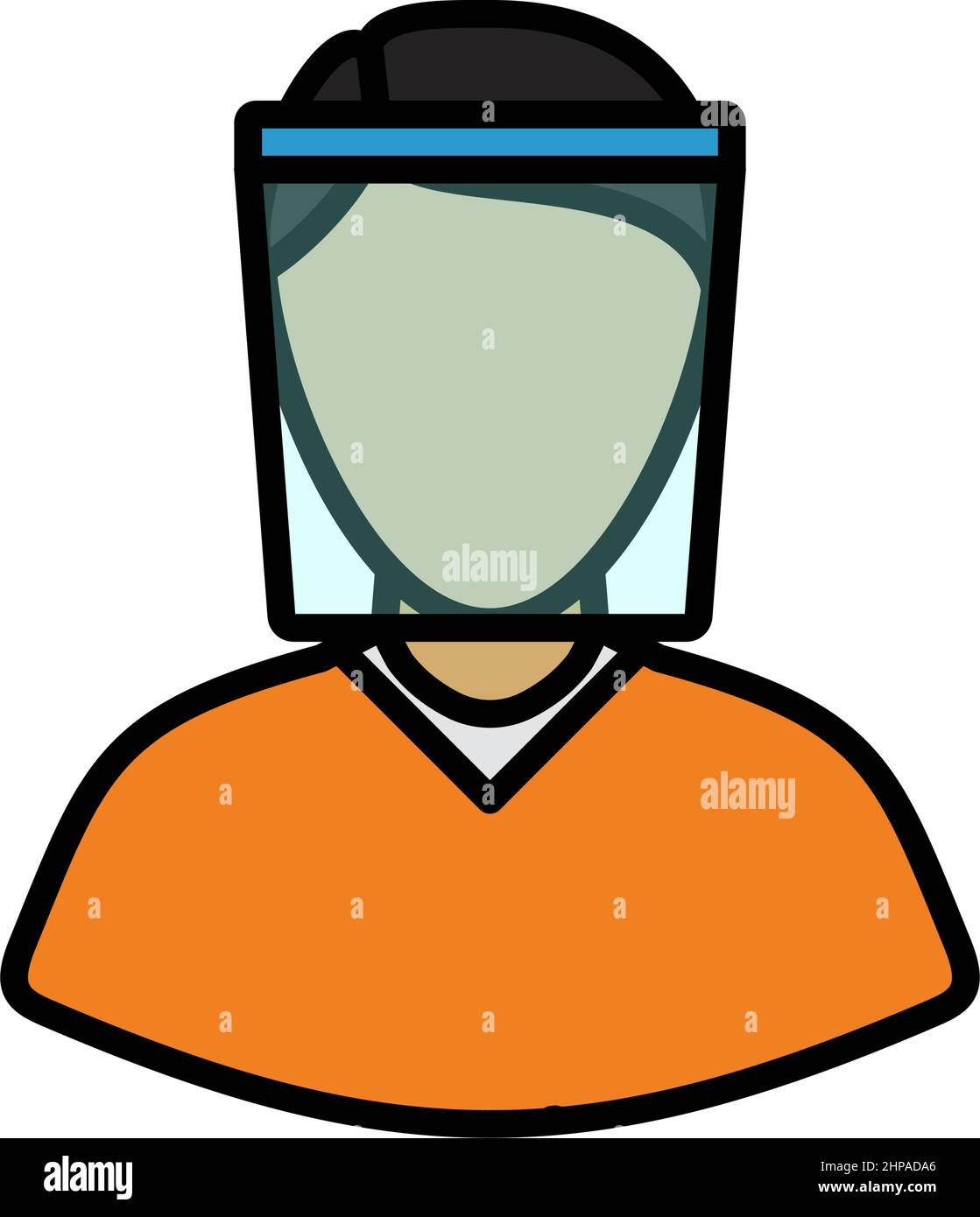 Face Shield Icon. Editable Bold Outline With Color Fill Design. Vector