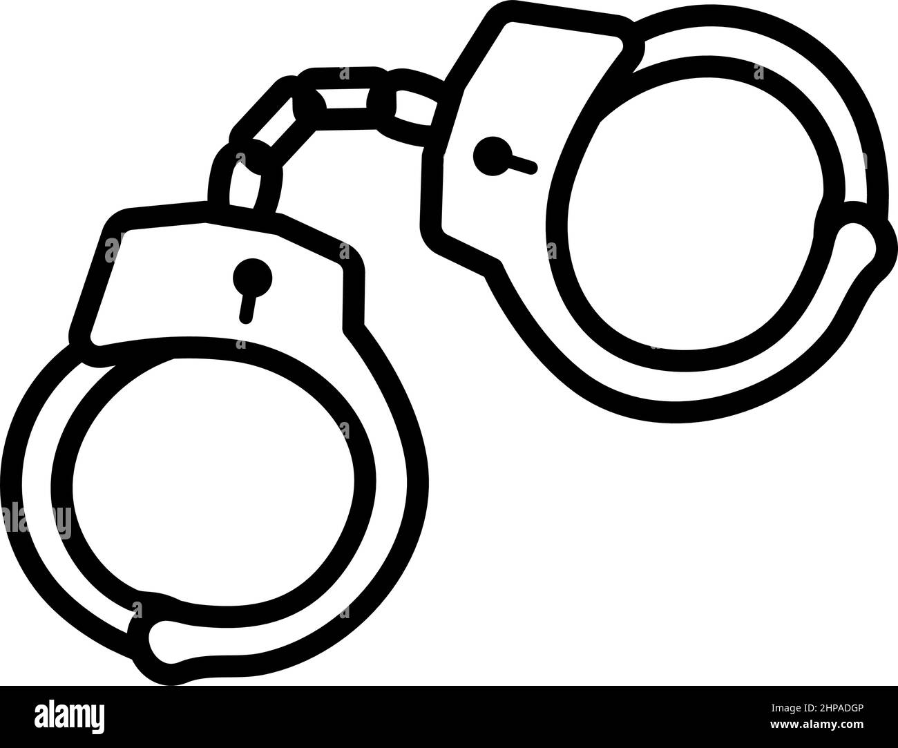 Police Handcuff Icon. Bold outline design with editable stroke width