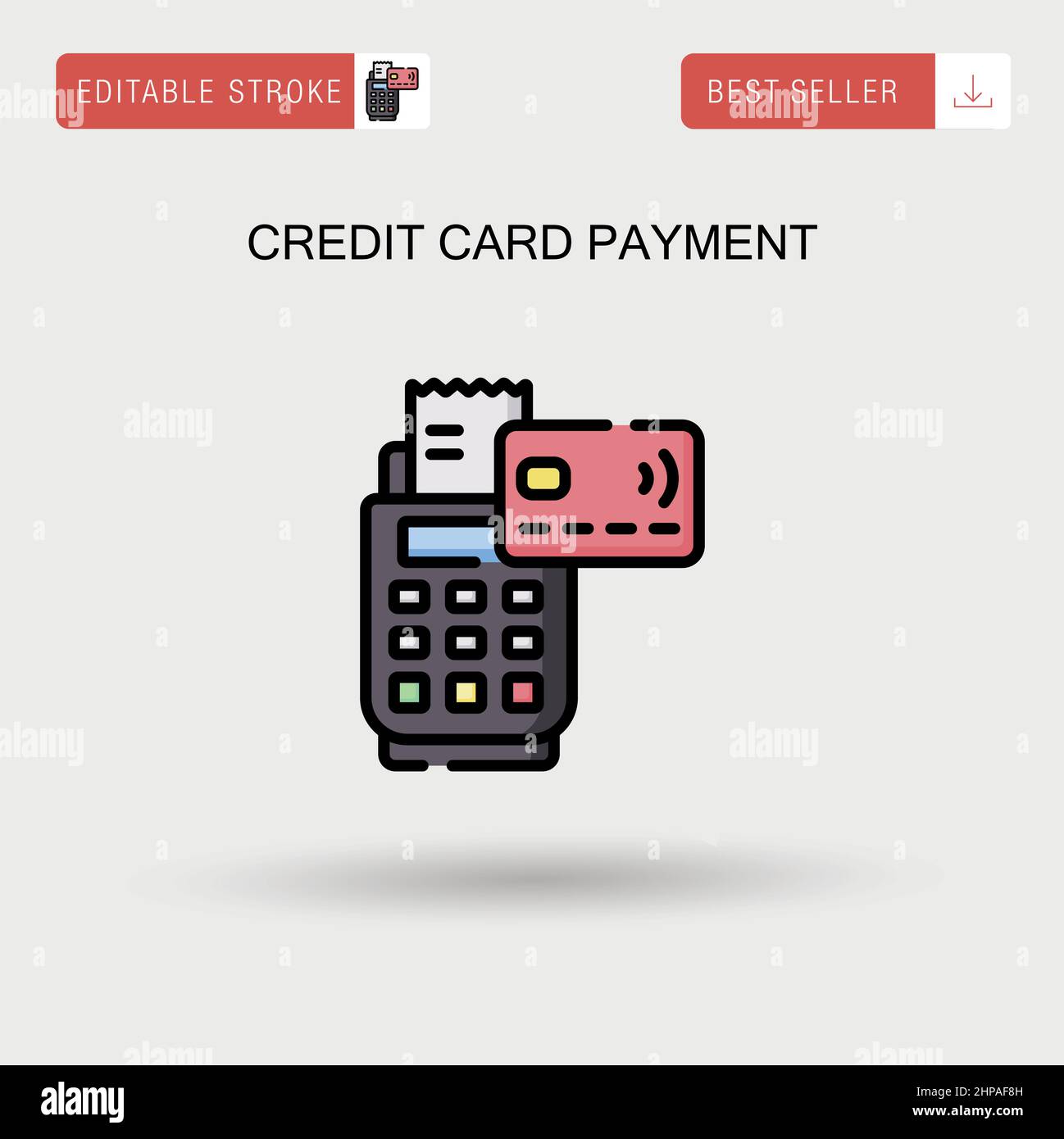 Credit card payment Simple vector icon. Stock Vector