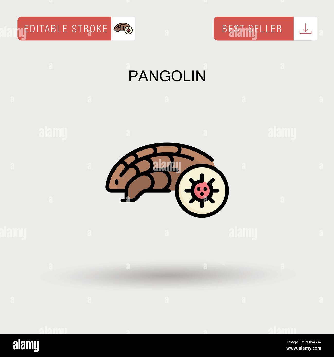 Pangolin Simple vector icon. Stock Vector