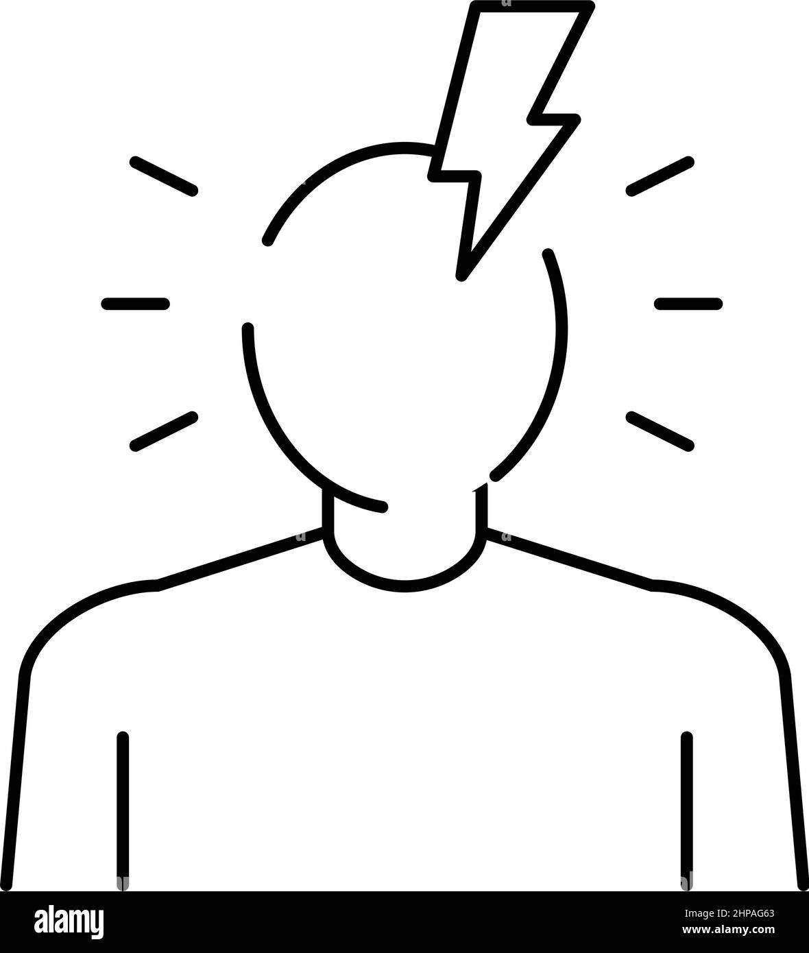 headache disease symptom line icon vector illustration Stock Vector ...