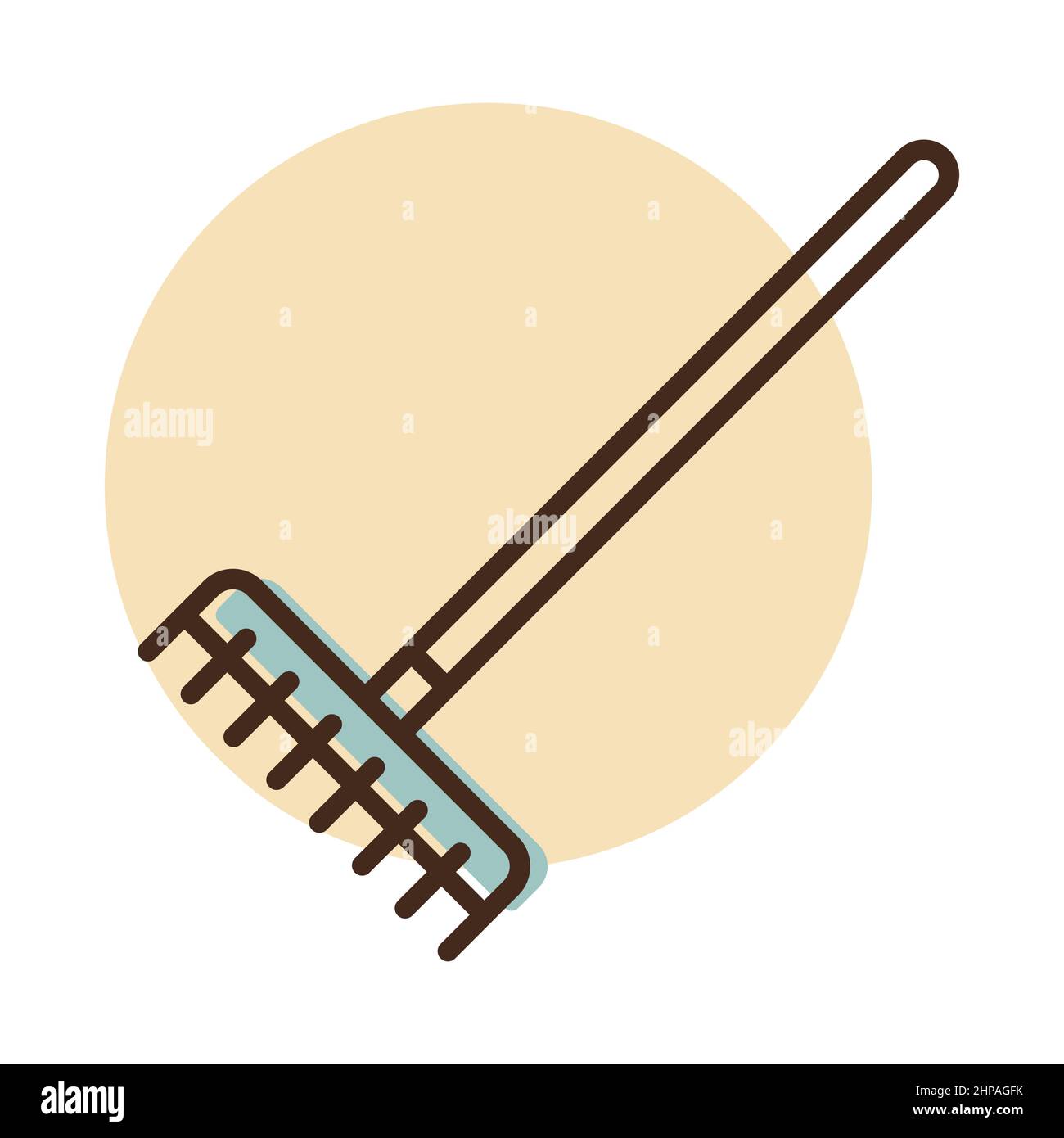 Garden rake vector isolated icon. Graph symbol for agriculture, garden ...