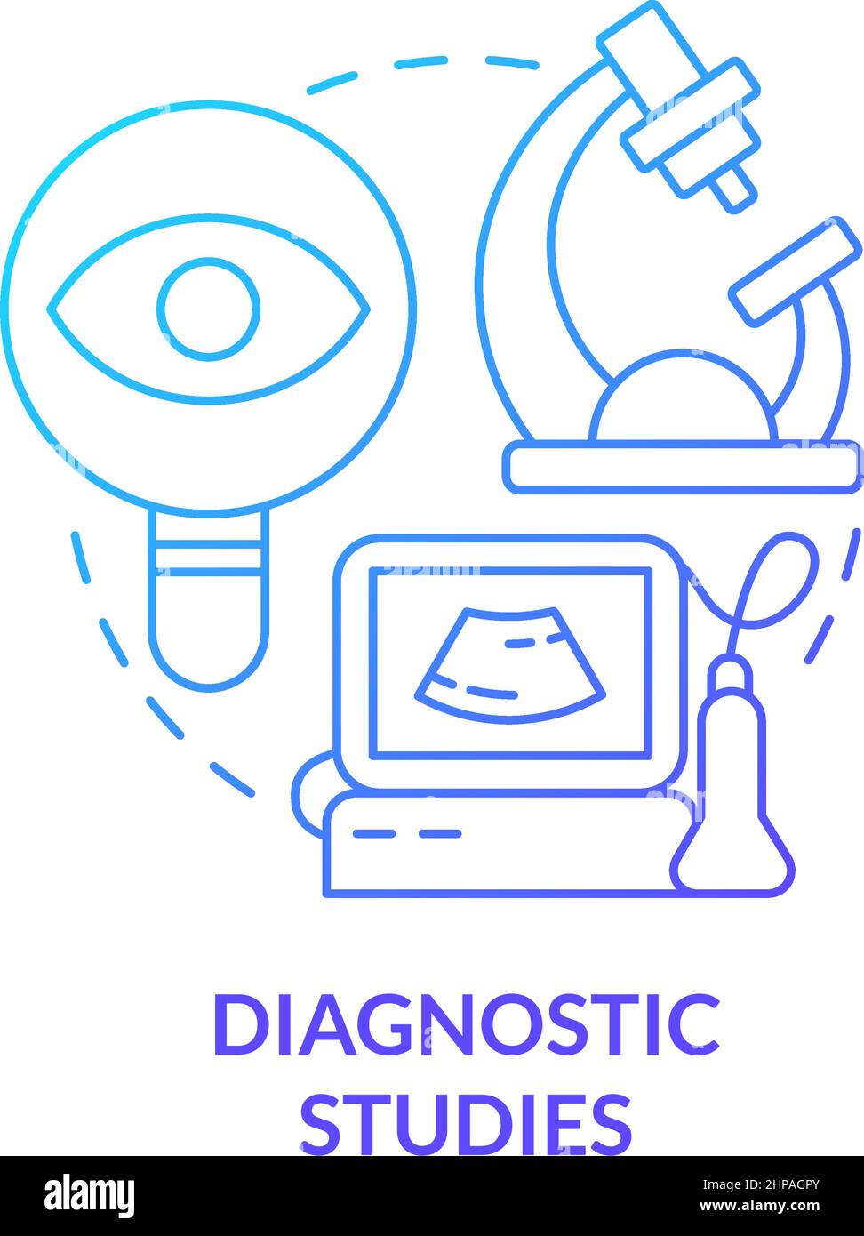 Diagnostic studies blue gradient concept icon Stock Vector