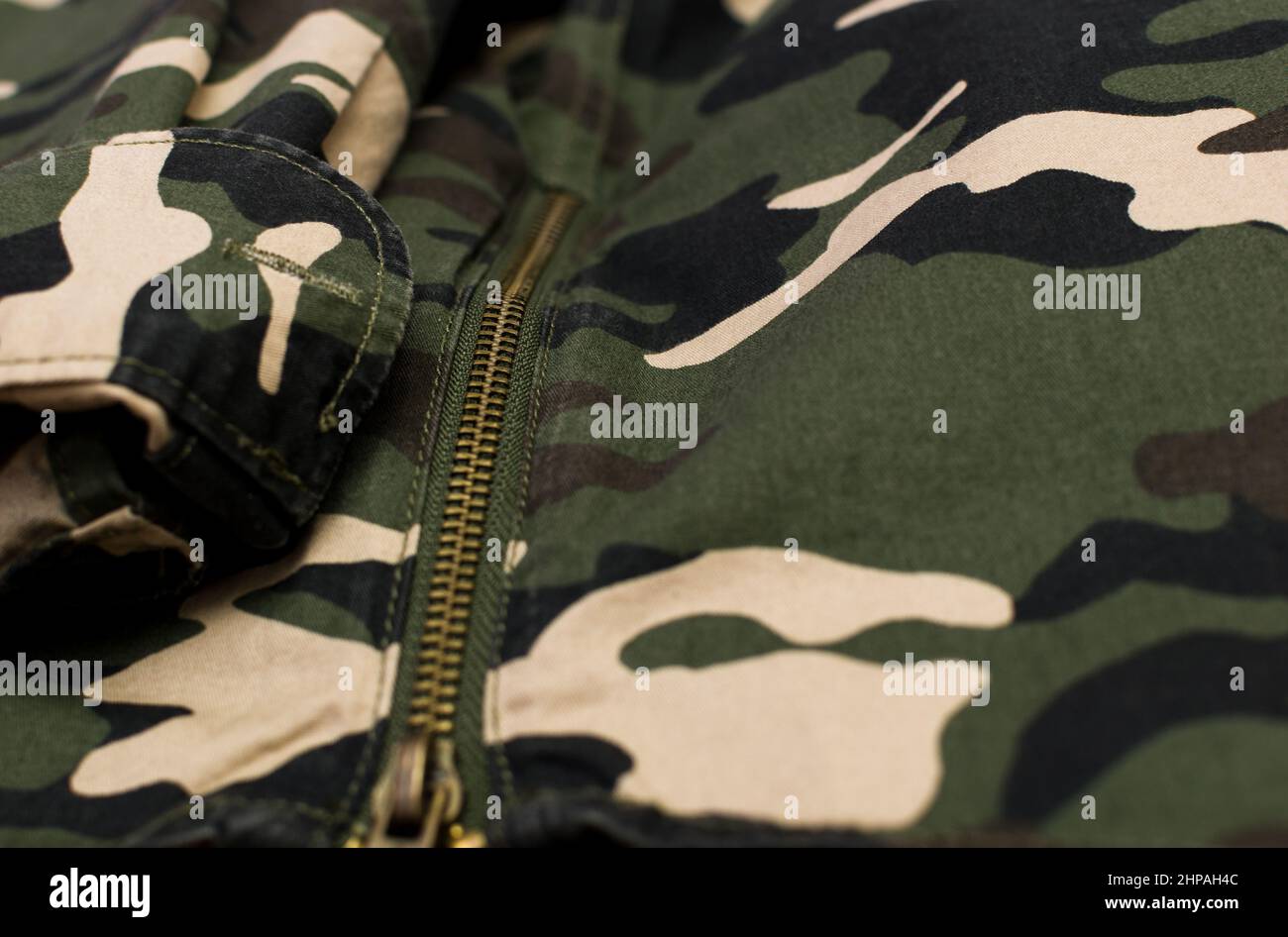 Military camouflage uniform, close up Stock Photo