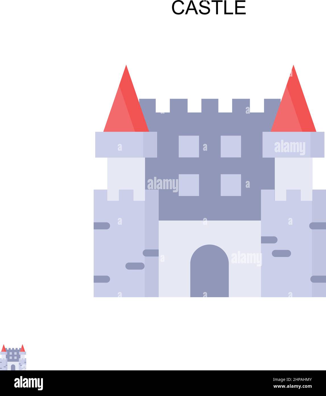 Castle Simple vector icon. Illustration symbol design template for web mobile UI element. Stock Vector